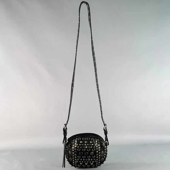 MARC by MARC JACOBS Black Gunmetal Studded Leather Shoulder Bag - Picture 3 of 4